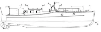 Ship detail drawing of the 11.5 m Chief Boat