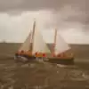 Marinekutter beim Langtörn in schwerer See 1980