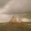 Marinekutter beim Langtörn in schwerer See 1980